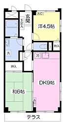 パティオふじみ野 2DKの間取図画像
