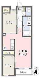 BestStage鶴馬3 2LDKの間取図画像