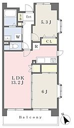 リバーサイド89 2LDKの間取図画像