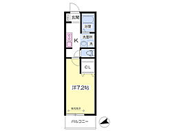 パルティーレ 1Kの間取図画像