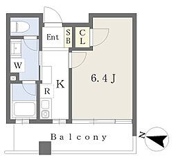 シャブラン榎本 1Kの間取図画像