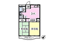 藤ハイツ 2DKの間取図画像