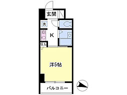 エスプワールメゾン2 1Kの間取図画像