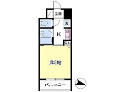 エスプワールメゾン2 1Kの間取図画像