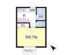 ソフィア上福岡 1Kの間取図画像