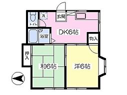 サンドリーム 2DKの間取図画像
