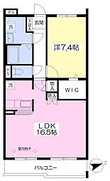 TwinLeavesWest 1LDKの間取図画像