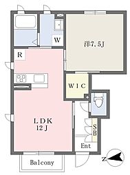 シャーメゾン日向 1LDKの間取図画像