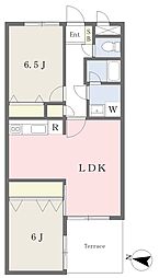 ホワイト・ヴィラ所沢 2LDKの間取図画像