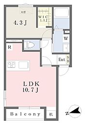 Blossom 1LDKの間取図画像