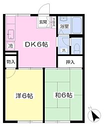 ビアンカサガ 2DKの間取図画像