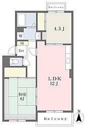 ピュアメゾン 2LDKの間取図画像