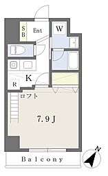N.ボナール 1Kの間取図画像