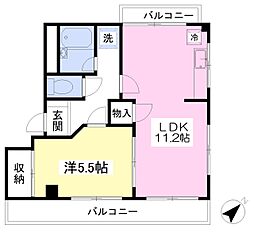 コーポミッキーB 1LDKの間取図画像