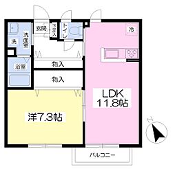 フローラ 1LDKの間取図画像