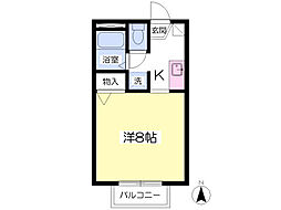 ボヌールハイツ 103 1階1Kの間取り