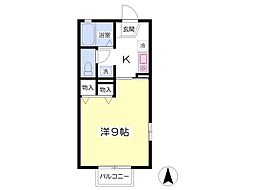 ジュネス 1Kの間取図画像