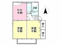 エクレールF 2DKの間取図画像
