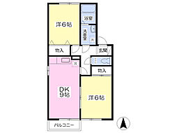 フォレスト 2DKの間取図画像
