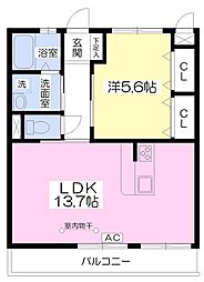 ラ　バーゼ 3階1LDKの間取り