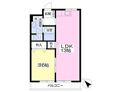 アメージングエステートB 1LDKの間取図画像