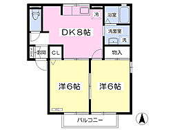 メゾンド21 101 1階2DKの間取り