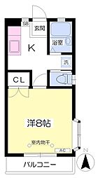 クルーズハウス 2階1Kの間取り