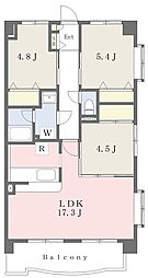 モジュールハート 4階3LDKの間取り