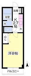 パルハイム2000 1Kの間取図画像