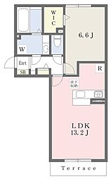 サンヒルズS 1LDKの間取図画像