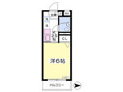 渡辺ハイツ 3階1Kの間取り