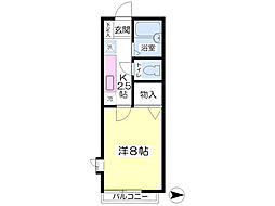 泉ホワイトハウス3 1Kの間取図画像