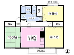 トゥインクル中條A 3LDKの間取図画像