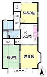 パークス21A 3Kの間取図画像