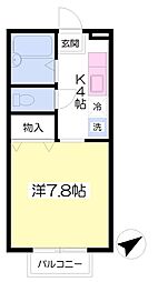 フォーチュネットイン 1Kの間取図画像