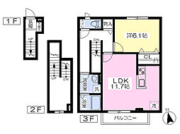 ベルリード南仙台 1LDKの間取図画像