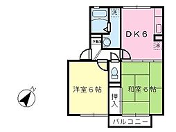 ソレイユ3 2DKの間取図画像