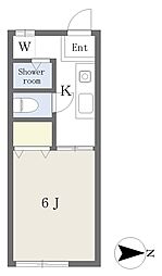 第一コーポエンドー 1Kの間取図画像