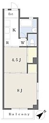 モロハシハイツ 2Kの間取図画像