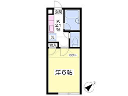 JR仙山線 東北福祉大前駅 徒歩20分の賃貸アパート 1階1Kの間取り