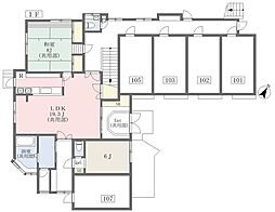 JR仙山線 東北福祉大前駅 徒歩14分の賃貸アパート 1階ワンルームの間取り