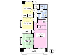 エクメーネ八乙女 3LDKの間取図画像