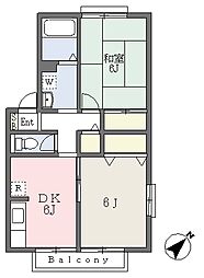 ハイツファミール 2DKの間取図画像