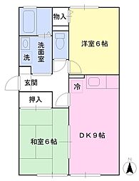 コンフォート・加瀬 2DKの間取図画像