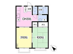 クレセントハイツ 2DKの間取図画像