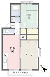 ロイヤルコート高砂壱番館 1階2DKの間取り
