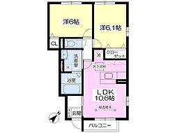 ベル・プラージュ 2LDKの間取図画像