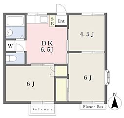 コーポレーション渡憲A 3DKの間取図画像