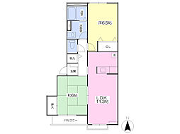 エステーラB 2LDKの間取図画像