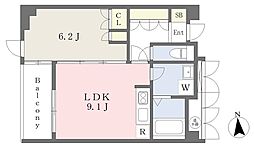 ヤマカビル 1LDKの間取図画像